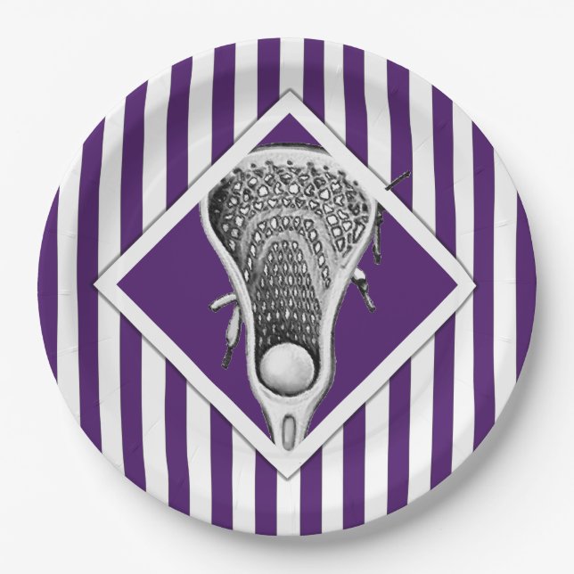 Prato De Papel Placas de papel do Partido Lacrosse (Frente)