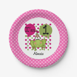 Prato De Papel Placas de papel do primeiro aniversario rosa