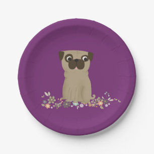 Prato De Papel placas de papel do pug