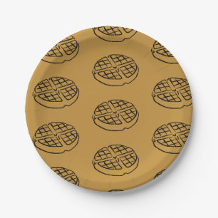Prato De Papel Placas de papel do Waffle do dia de Galentines