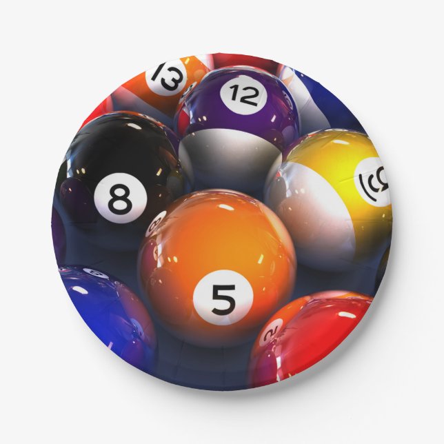 Prato De Papel Placas de papel dos bilhar (Frente)