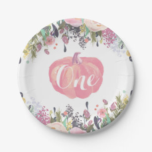 Prato De Papel Placas De Papel Dourado Floral De Pumpkin No Prime