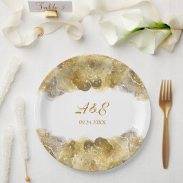 Prato De Papel Placas De Papel Dourado Para Casamento Com Cor De