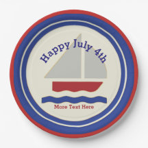 Placas de papel em 4 de julho náutico
