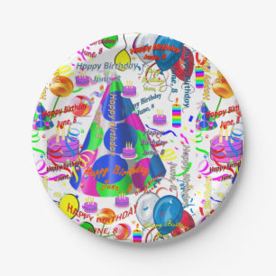 Prato De Papel Placas de Papel em junho, 8 de aniversário