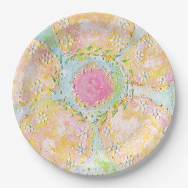 Prato De Papel Placas De Papel "Eos", De Cor Rosa (Frente)