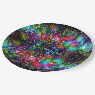 Prato De Papel Placas De Papel Espiral De Vidro Quebrado 2