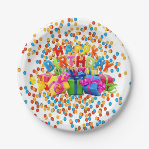 Prato De Papel Placas de Papel, Feliz Aniversário