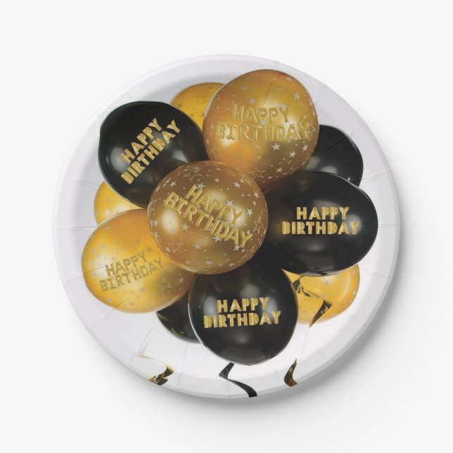 Prato De Papel Placas de Papel, Feliz Aniversário (Frente)