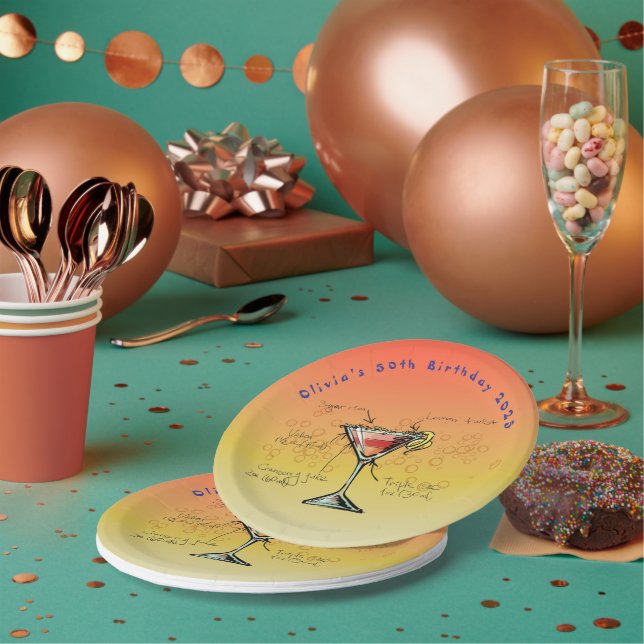 Prato De Papel Placas de papel Festa de aniversário cosmopolitas (Múltiplo)
