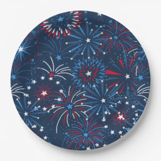 Prato De Papel Placas de papel Fireworks em 4 de julho