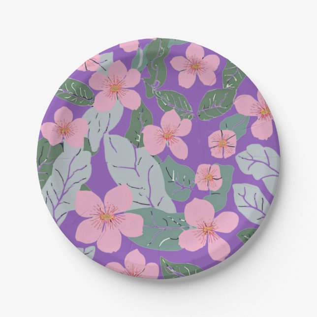 Prato De Papel Placas De Papel Floral (Frente)