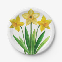 Placas De Papel Floral Daffodil Ditzy