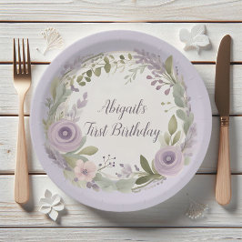 Prato De Papel Placas De Papel Floral De Boho Roxo