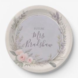 Prato De Papel Placas de papel floreado e lavanda