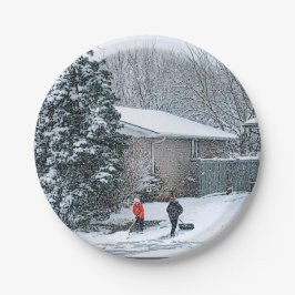 Prato De Papel Placas de Papel Fotográfico Vintage Snowfall