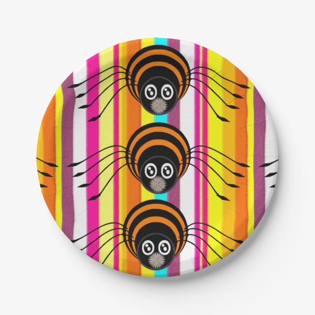 Prato De Papel Placas de papel Halloween, aranha (Frente)