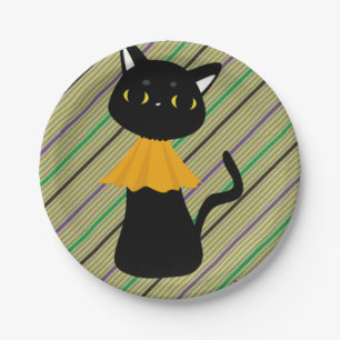 Prato De Papel Placas de papel Halloween, Black Cat