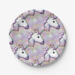 Prato De Papel placas de papel holograma unicorn emoji