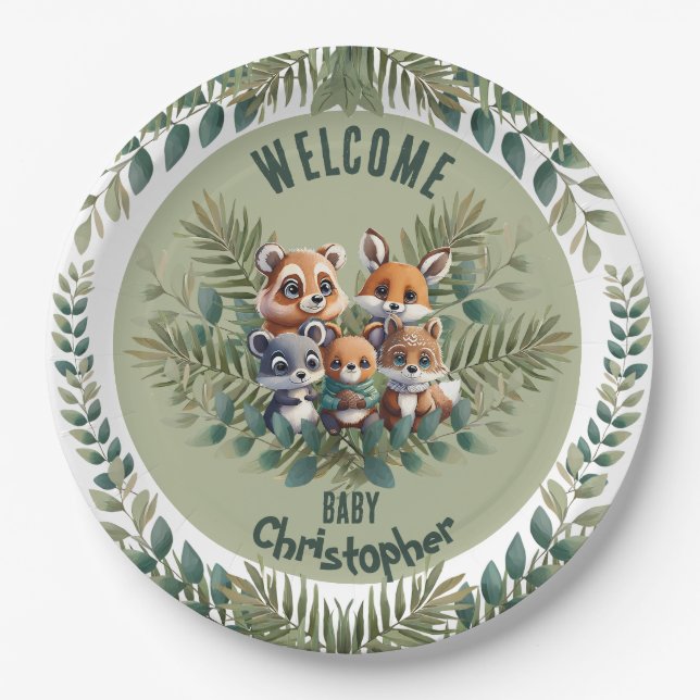 Prato De Papel Placas de papel inspiradas na natureza (Frente)