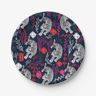 Prato De Papel Placas de papel-leopardo-da-neve