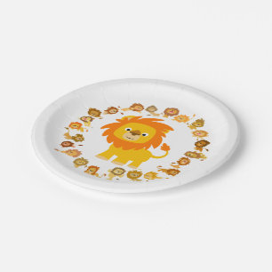 Prato De Papel Placas de Papel Lion de Cartoon Bonito