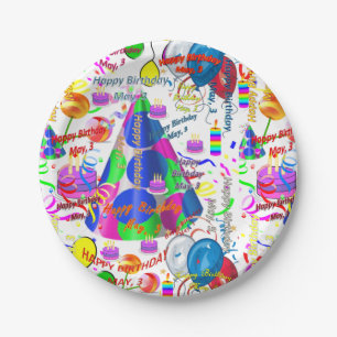 Prato De Papel Placas de Papel Maio, 3 Aniversário