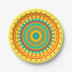 Prato De Papel Placas de papel mandala boêmicas