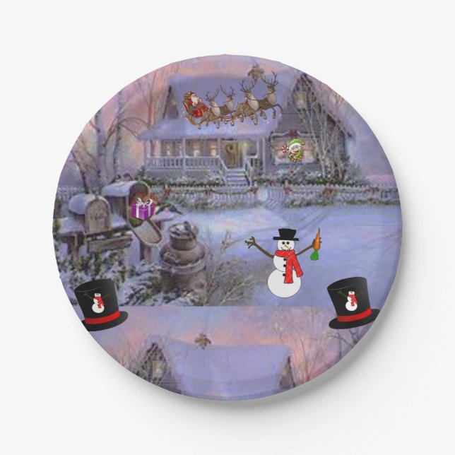 Prato De Papel Placas de papel Natal (Frente)