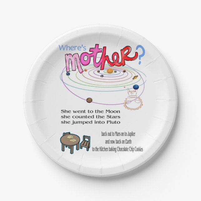Prato De Papel Placas de papel onde está a mãe? (Frente)