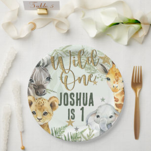 Prato De Papel Placas de papel para animais selvagens Safari