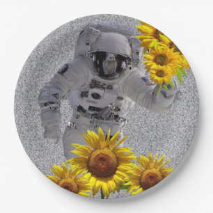 Prato De Papel Placas de papel para astronauta de girassol