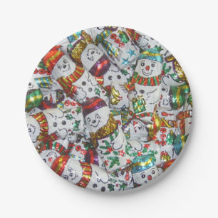 Prato De Papel Placas de papel para bonitos Snowmen