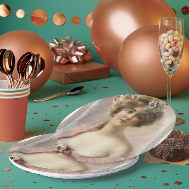 Prato De Papel Placas de papel para cabelos com vedação floral (Múltiplo)