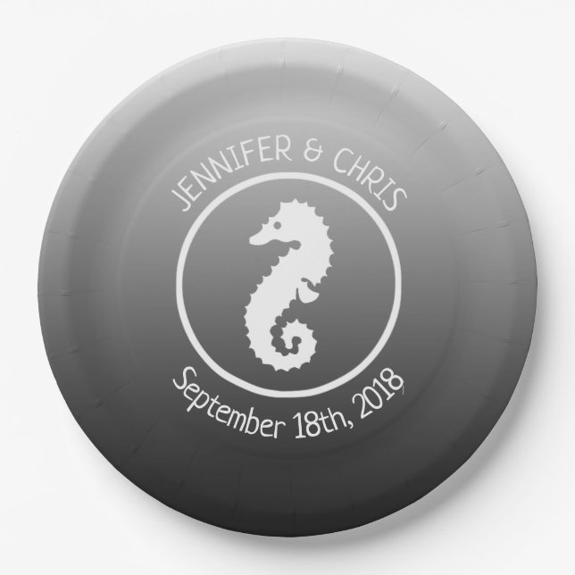 Prato De Papel Placas de papel para cavalos brancos e pretos (Frente)