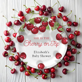 Prato De Papel Placas de papel para Chá de fraldas de cereja Berr