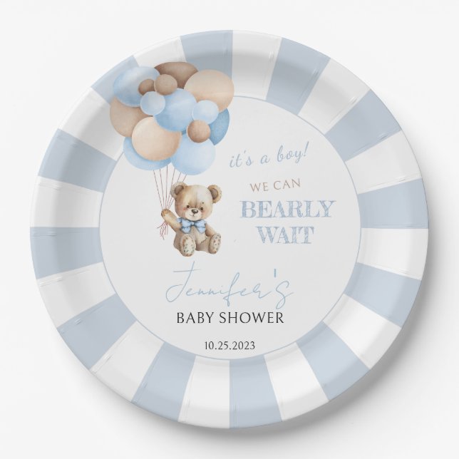 Prato De Papel Placas de papel para chá de fraldas de ursos de ág (Frente)