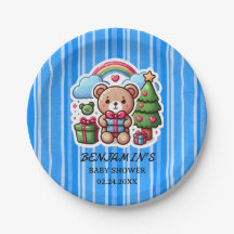 Placas de papel para Chá de fraldas do Urso de Ted