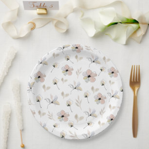 Prato De Papel Placas de papel para Design floreal mínima de boho