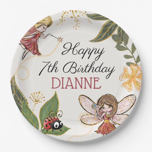 Prato De Papel Placas de papel para fadas mágicas (Frente)