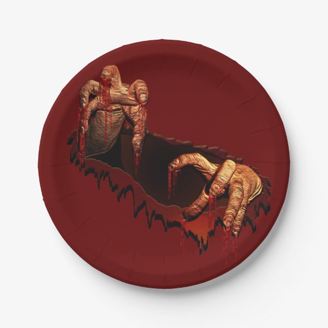 Prato De Papel Placas de papel para garotas de Zombie Festivas (Frente)