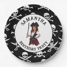 Placas de papel para garotas piratas