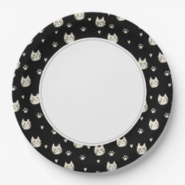 Prato De Papel Placas de papel para Gatinhos brancos