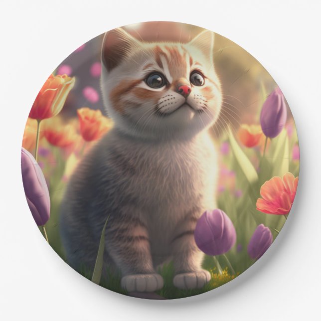 Prato De Papel Placas de papel para gatos (Frente)