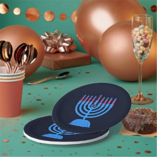 Prato De Papel Placas de papel para Menorah de pop Art