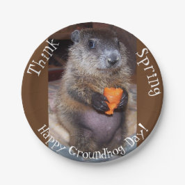 Prato De Papel Placas de papel para o Dia da Marmota