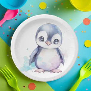 Prato De Papel Placas de papel para pinguins de bebê