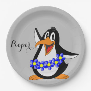 Prato De Papel Placas de papel para pinguins de girassol