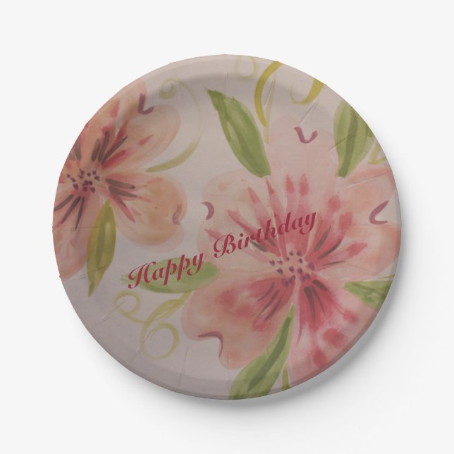 Prato De Papel Placas De Papel Pequeno Designer Em Pinks (Frente)