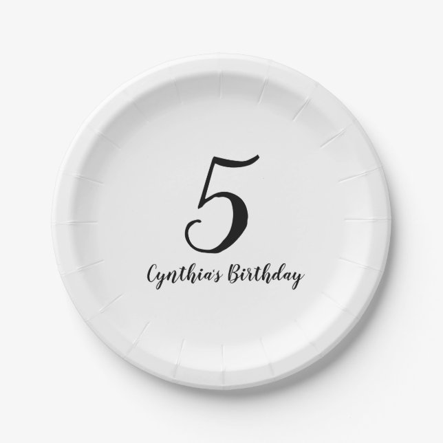 Prato De Papel Placas de papel personalizadas da festa de (Frente)